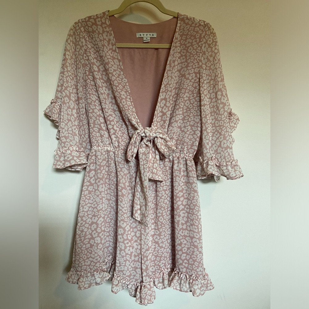 Light pink with white pattern romper